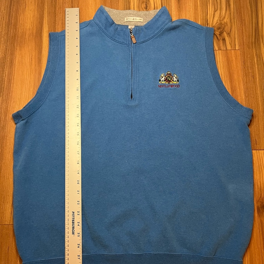 Peter Millar Blue Zip Up Sweater Vest